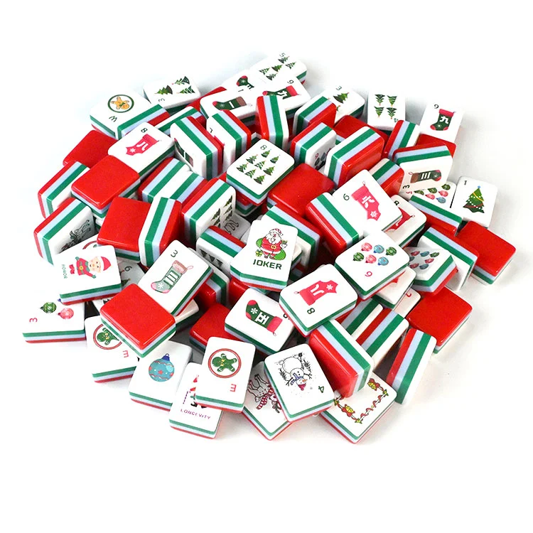 Piastrelle Mahjong acriliche natalizie festive