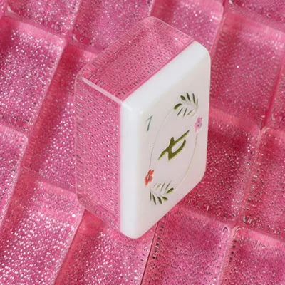 Pink Glitter Acrylic Mahjong Tiles