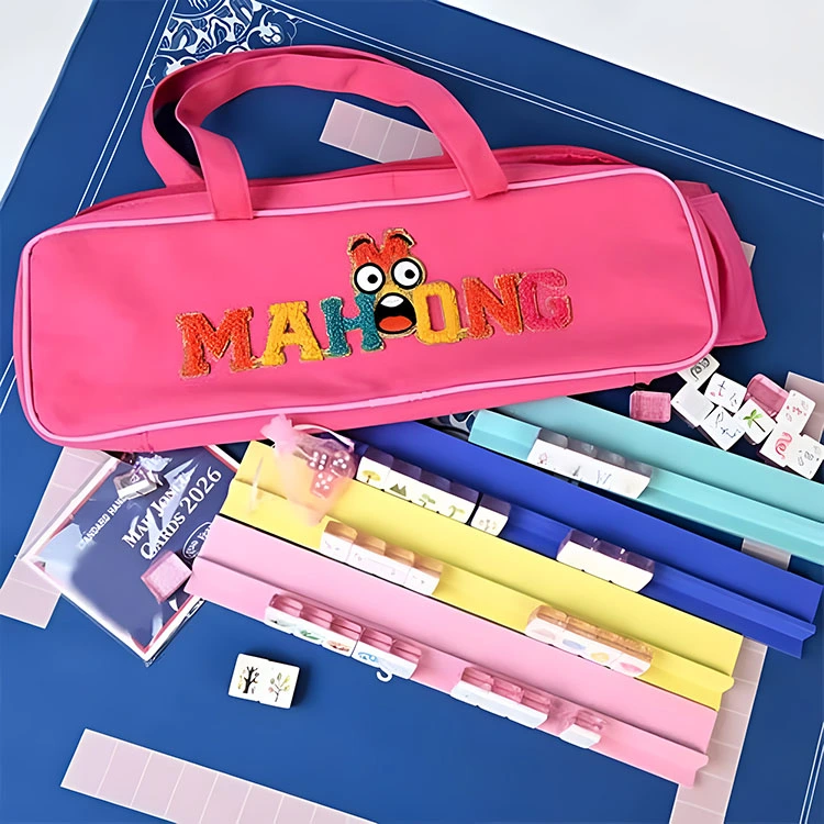 Set Mahjong Emoji rosa dei cartoni animati