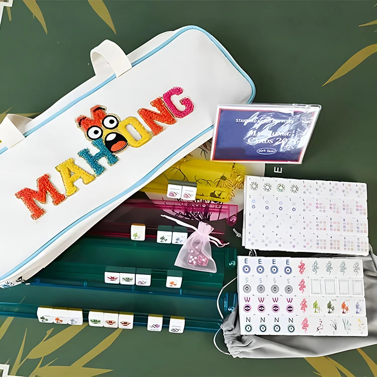 Set Mahjong Emoji Cartoon Bianco
